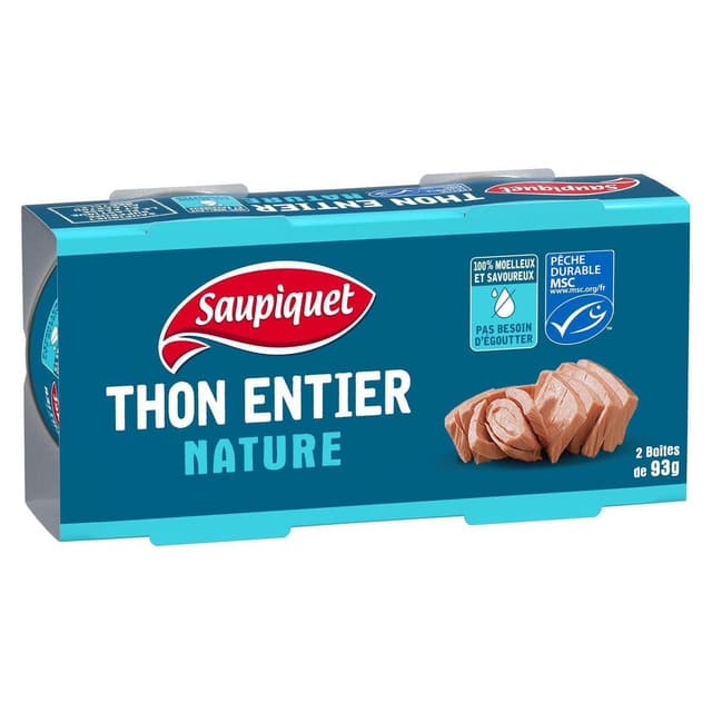 3165950222180 - Saupiquet - Thon Entier Naturel MSC sans égouttage