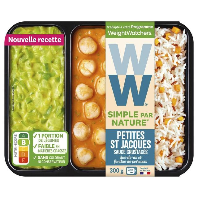 3248830002680 - WW - Petites St Jacques Sauce Crustacés Duo de Riz et Fondue de Poireaux