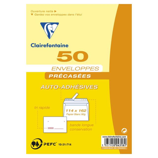 3037920043180 - Clairefontaine - 50 Enveloppes précasées