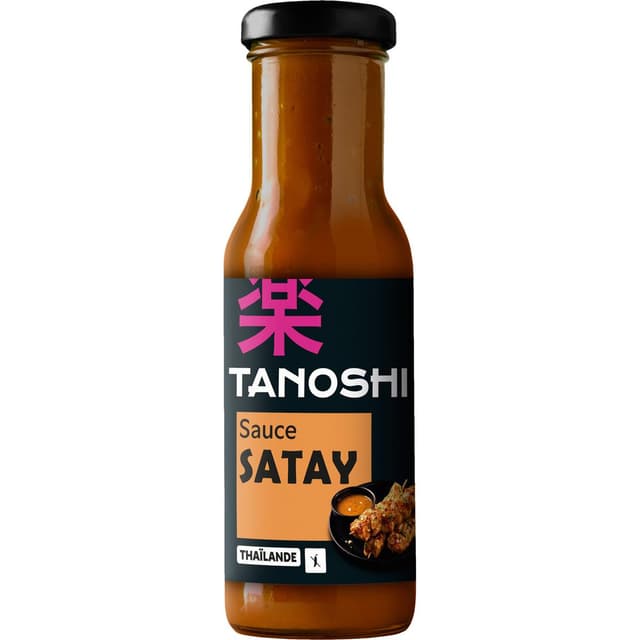 3229820805580 - Tanoshi - Thaïlande - Sauce satay - Cacahuètes grillées pour brochettes de poulet et légumes en flacon
