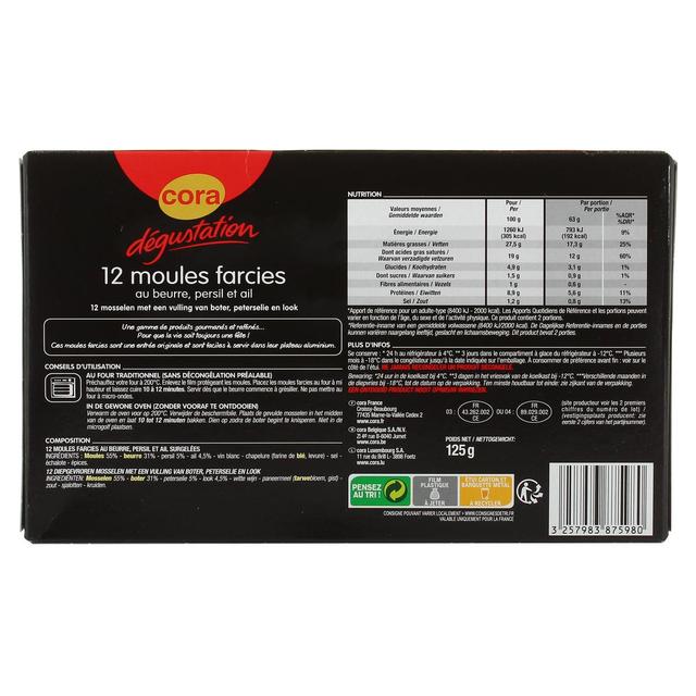 3257983875980 - Cora Dégustation - Moules farcies au beurre, ail et persil