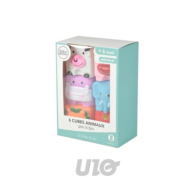 3574380066880 - BEBE DOUCEUR - Jouet pour le Bain 6 Blocs Animaux Multicolore
