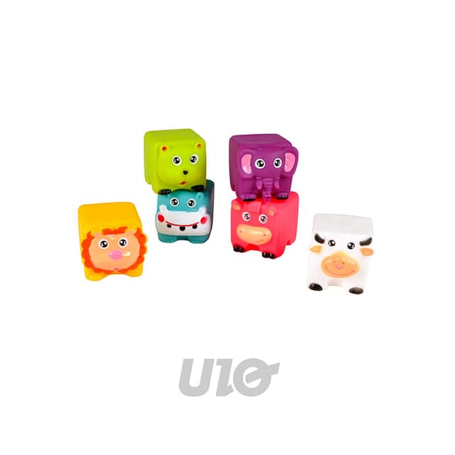 3574380066880 - BEBE DOUCEUR - Jouet pour le Bain 6 Blocs Animaux Multicolore