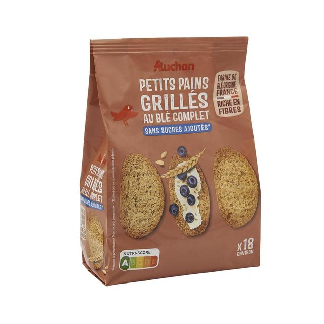 3596710509980 - Auchan - Petits pains grillés au blé complet sans sucres ajoutés