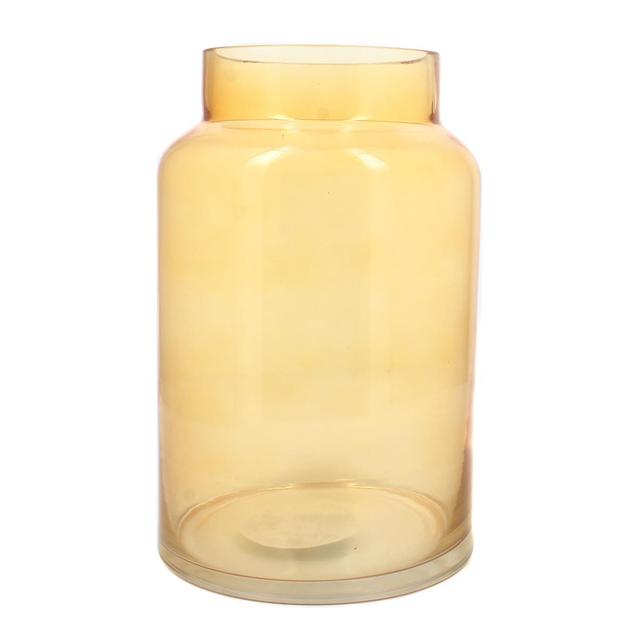 5404035710081 - Point virgule - Vase en verre jaune Ø 13cm H 20cm