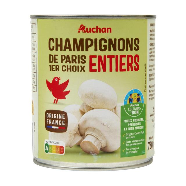 3596710390298 - Auchan - Champignons de Paris entiers 1er choix