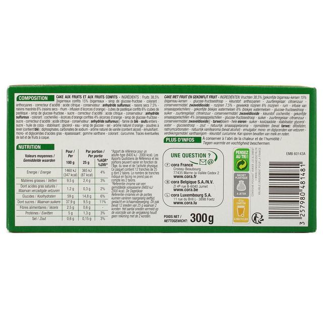 3257980481481 - Cora - Cake aux fruits