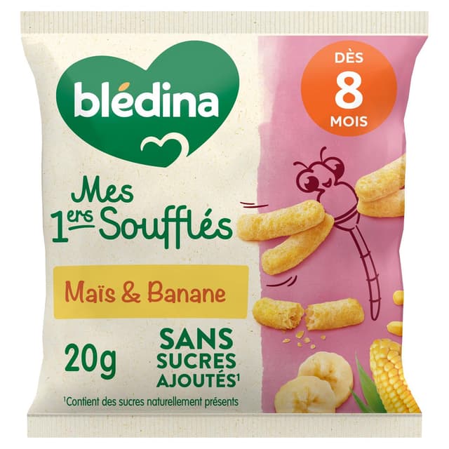3041092143081 - Blédina - Snacking soufflés Mais Banane pour Bébé dès 8 mois