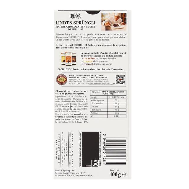 3046920014281 - Lindt - Chocolat noir gaufrette excellence