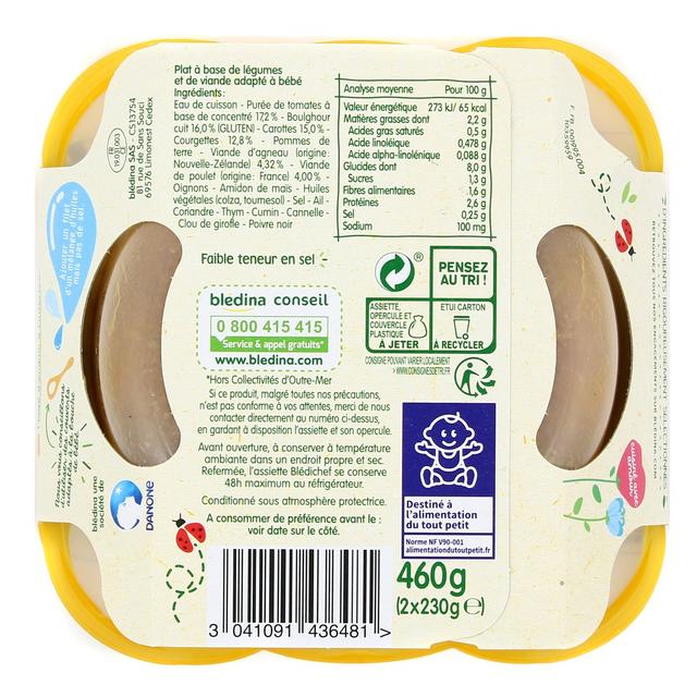 3041091436481 - Blédina - Blédi'chef - Couscous des Tout Petit Assiette Bébé Dès 12 mois