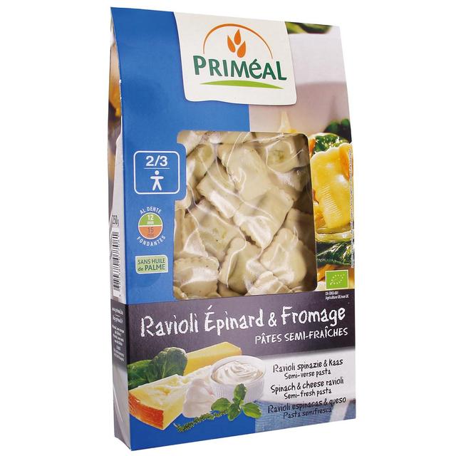 3380380077081 - Priméal - Ravioli épinard fromage Bio, Pâte semi-fraîche