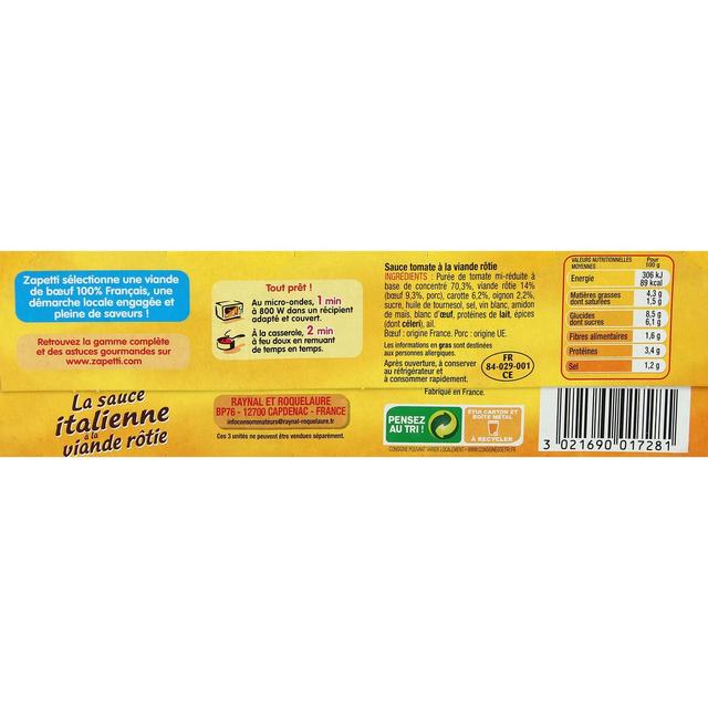 3021690017281 - Zapetti - Sauce italienne à la viande rotie
