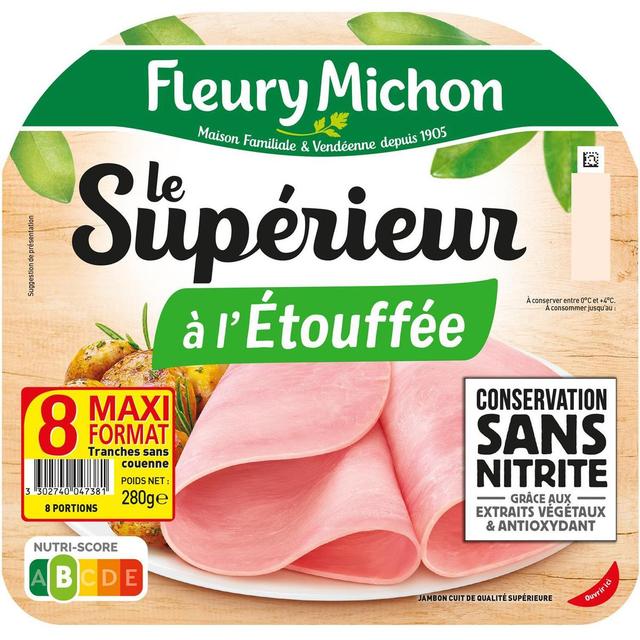 3302740047381 - Fleury Michon - Le Jambon Supérieur à l'Etouffée Conservation Sans Nitrite
