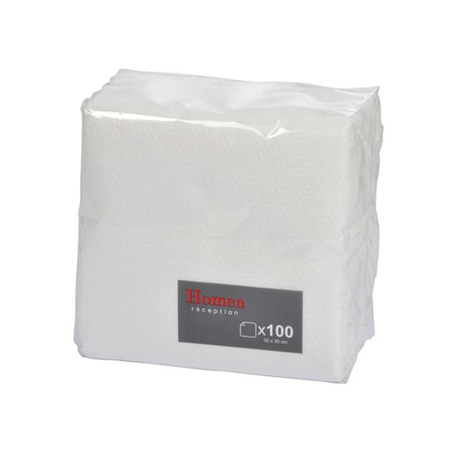 3526780948181 - Homea - Serviette 1 pli 30x30cm blanc