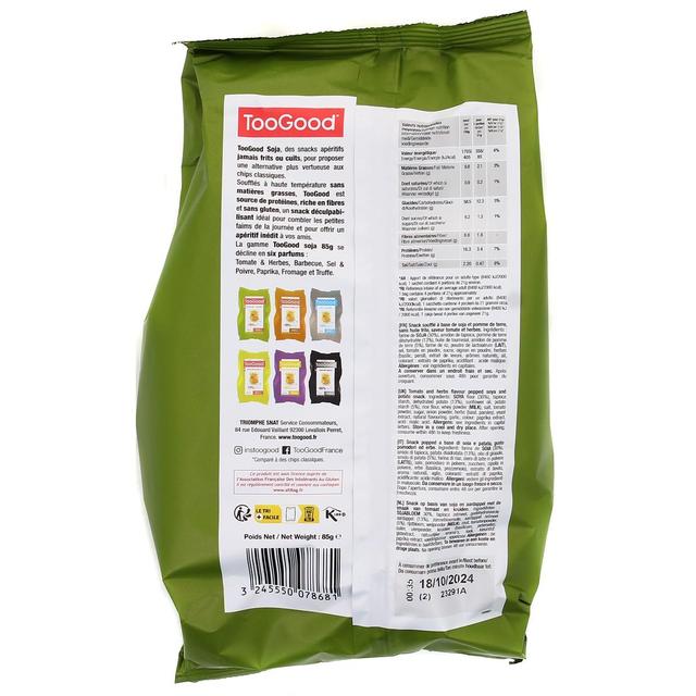 3245550078681 - Too Good - Chips soja pomme de terre saveur tomate&herbes