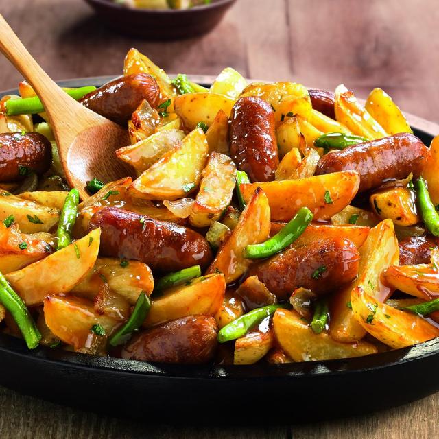 3248833088681 - Marie - Poêlée à la paysanne- Saucisses fumées avec des oignons caramélisés