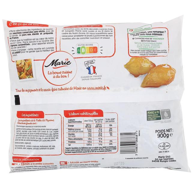 3248833088681 - Marie - Poêlée à la paysanne- Saucisses fumées avec des oignons caramélisés