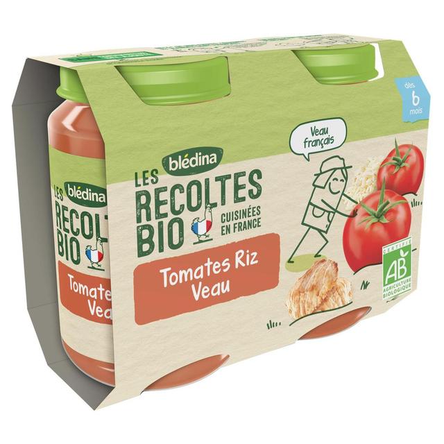 3041091289681 - Blédina - Les Récoltes Bio - Tomates Riz Veau Bio Pot Bébé Dès 6 mois