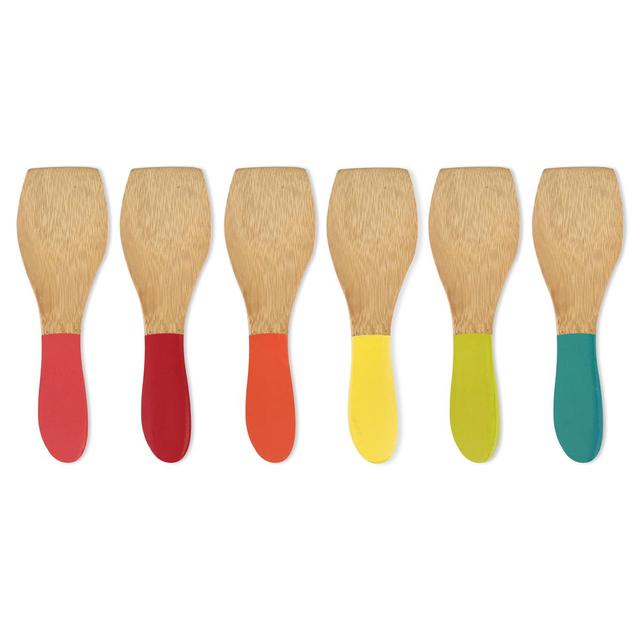 3760132810782 - Pebbly - 6 spatules à raclette Bambou Multicore