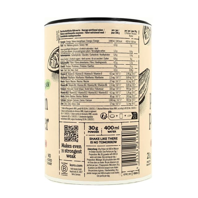 4255582816082 - Koro - Protéines en poudre vegan saveur chocolat pour boisson