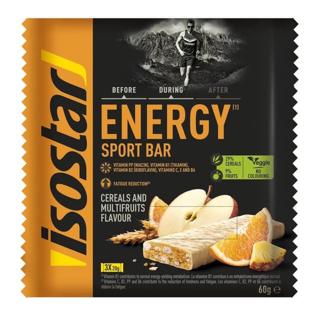 7612100007082 - Isostar - Barres Énergétiques Sport - Saveur Céréales & Multifruits