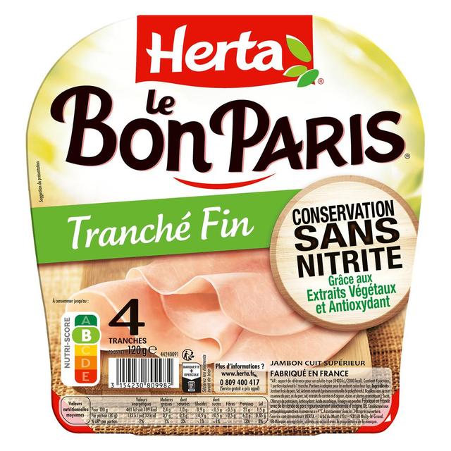 3154230809982 - Herta - Jambon Le Bon Paris Tranches Fines Conservation Sans Nitrite