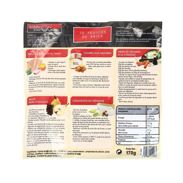 3592860040083 - Baton rouge - Feuilles de brick