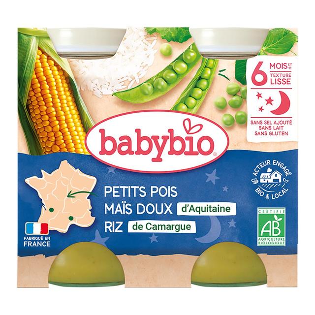 3288131510583 - Babybio - Petit pois maïs riz bio Pots Bébé dès 6 mois