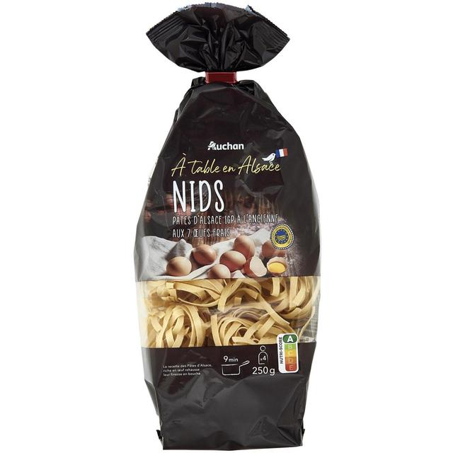3596710511983 - Auchan Terroir - Pâtes Nids d'Alsace aux oeufs frais blé français IGP