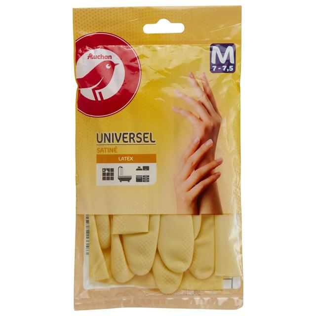 3245678133583 - Auchan - Gants de ménage en latex satiné taille M