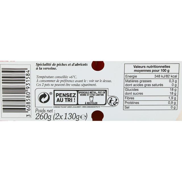 3608580931584 - Bonne Maman - Compotée pêches abricots verveine