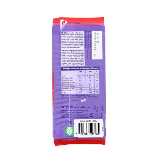 7622300201784 - Milka - Lait éclats de caramel daim