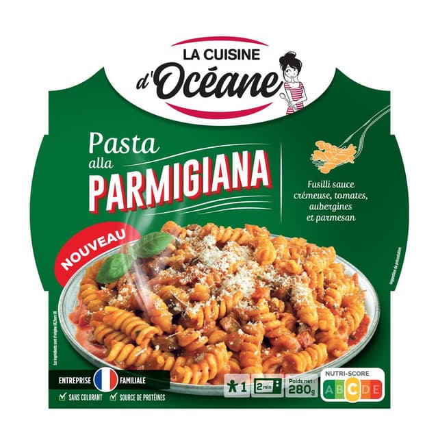 3188720001884 - La Cuisine d'Océane - Pasta all' Parmigiana - Fusili Sauce Crémeuse, Tomates, Aubergines et Parmesan