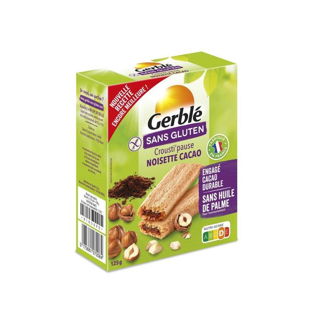 3175681072084 - Gerblé Sans Gluten - 10 Crousti'pause Crèpes fourrées Cacao Noisette Sans gluten