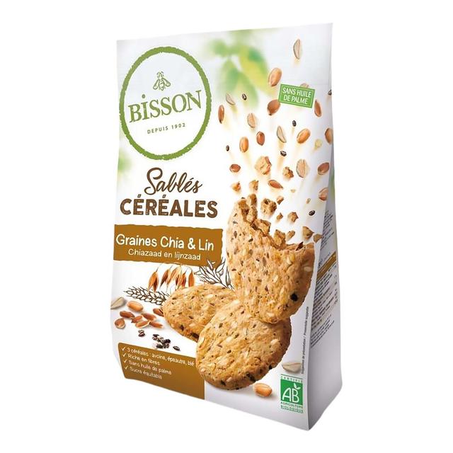 3380380092084 - Bisson - Sablés bio aux céréales et graines de chia et lin
