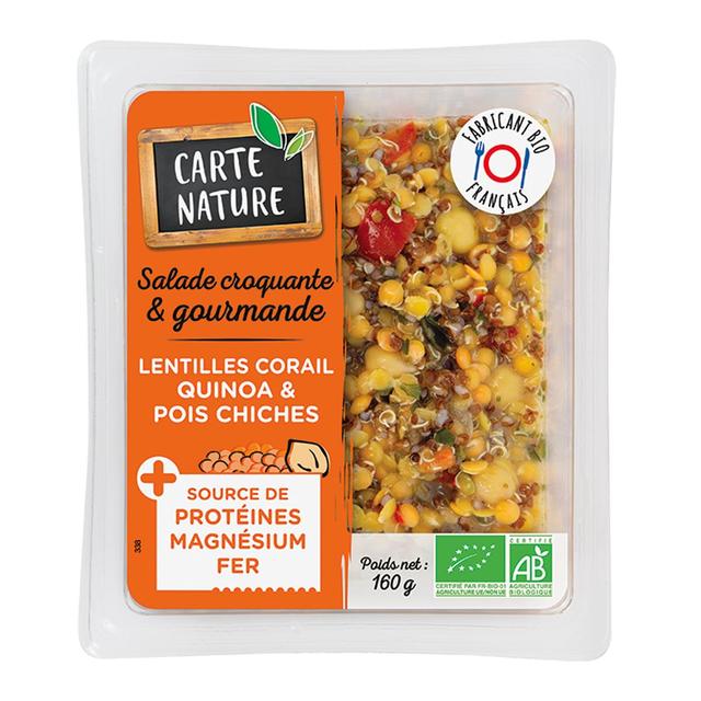 3700477663384 - Carte Nature - Salade Bio Lentille Corail Quinoa Pois Chiche