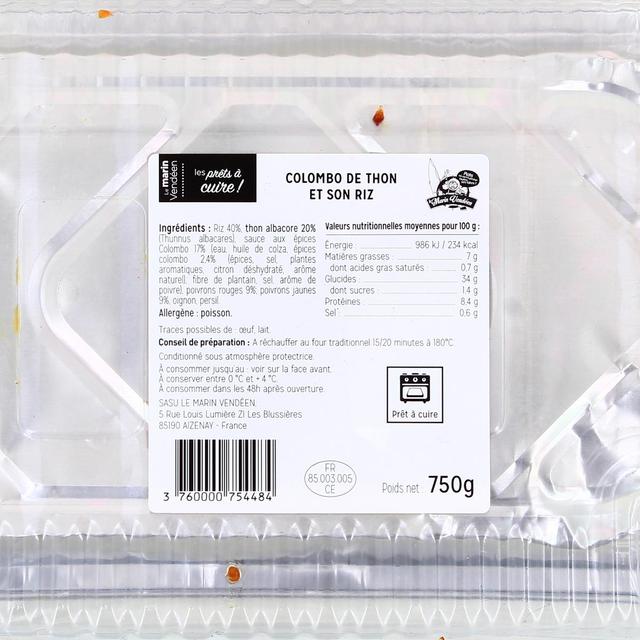 3760000754484 - Marin Vendeen - Colombo de thon et son riz