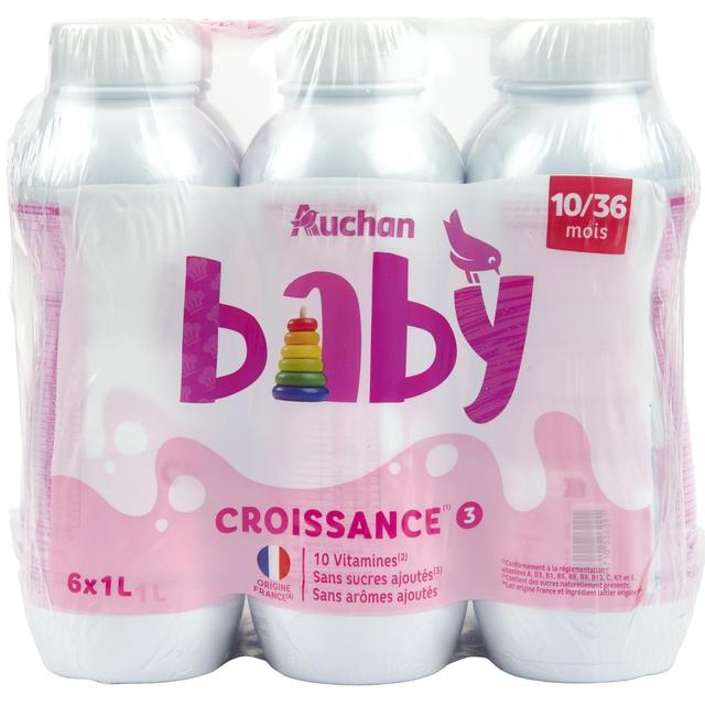 3596710526284 - Auchan Baby - Lait de croissance 3ème âge liquide Bébé de 10 à 36 mois