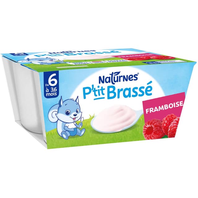 7613035008984 - Naturnes® - P'tit Brassé - Dessert Lacté Framboise Coupelle Bébé Dès 6 mois