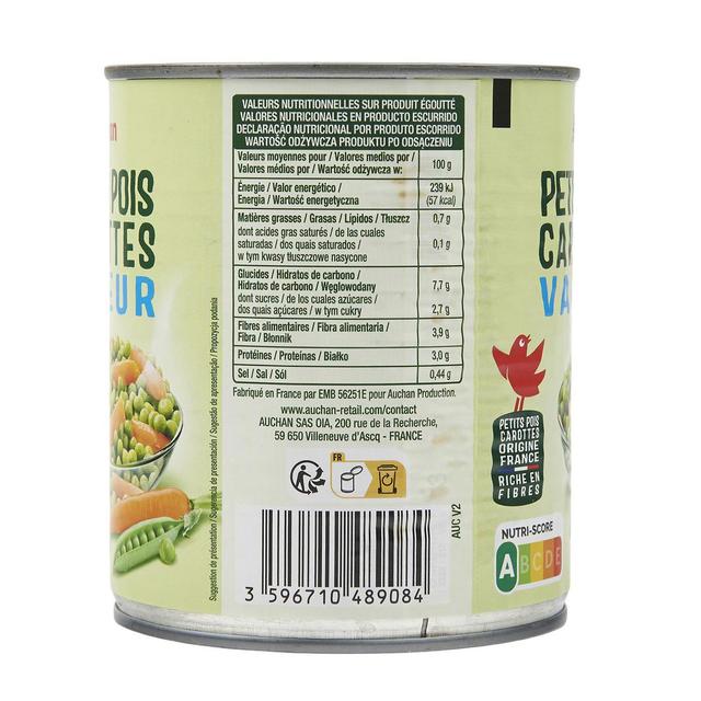 3596710489084 - Auchan - Petits pois carottes vapeur