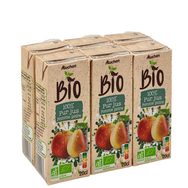 3596710492985 - Auchan BIO - Pur jus de pomme poire bio