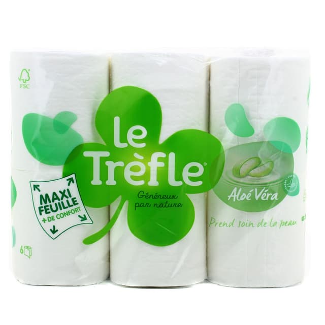 8004260253185 - Le Trèfle - Papier toilette blanc enrichi à l'Aloé Vera