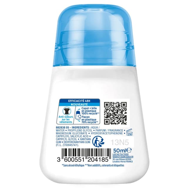 3600551204185 - Narta - Déodorant Bille Magnesium Protect 48H d'Efficacité Invisible