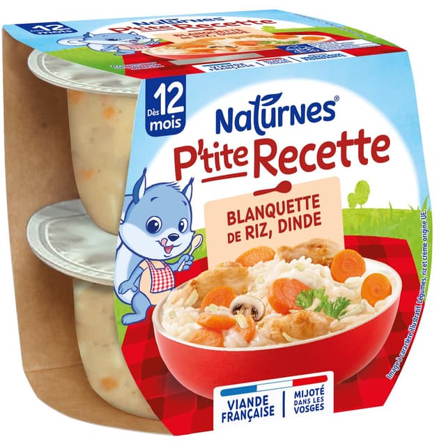 7613035856585 - Naturnes® - P'tite Recette - Blanquette de Riz Dinde Bol Bébé Dès 12 mois