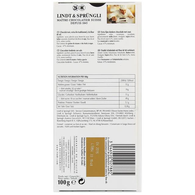 3046920027885 - Lindt - Chocolat Excellence Noir fleur de sel