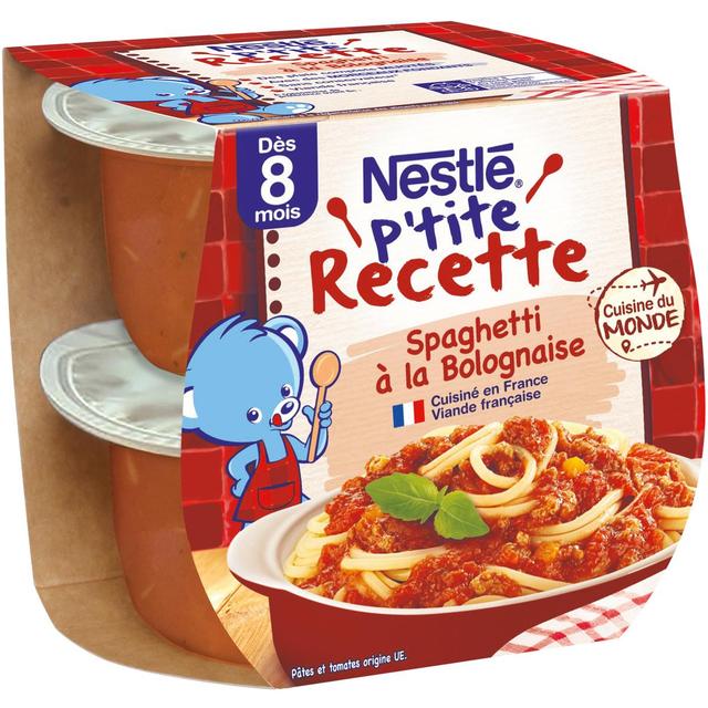 7613035848085 - Nestlé - P'tite Recette - Spaghetti à la Bolognaise Bol Bébé Dès 8 mois