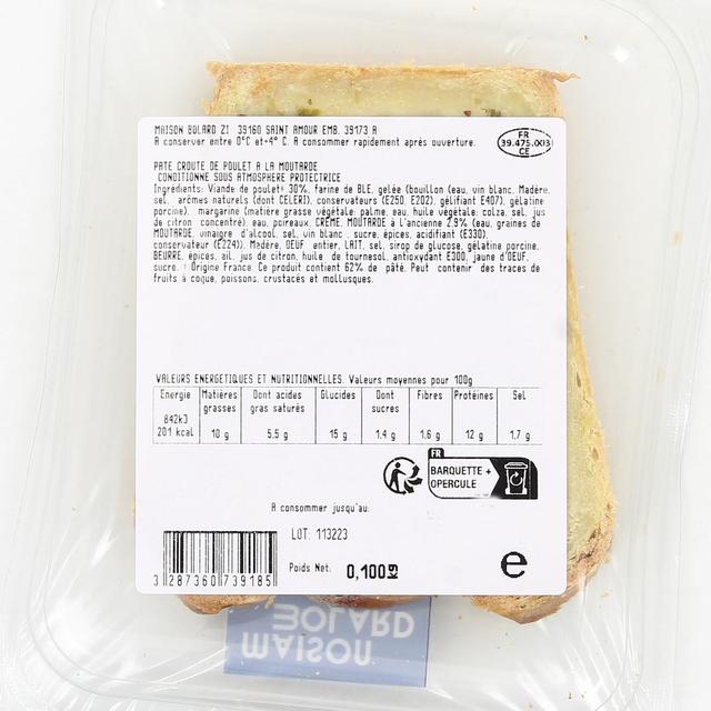 3287360739185 - Maison Bolard - Pâté en Croûte Poulet Moutarde