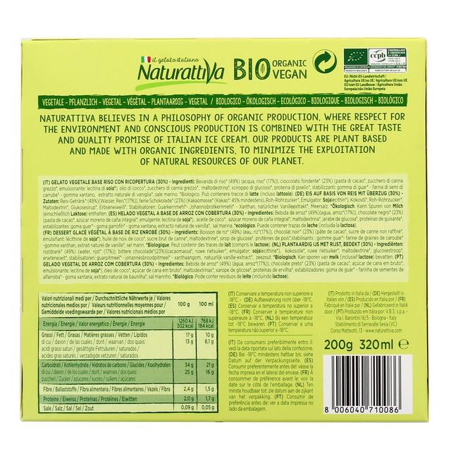 8006040710086 - Naturattiva - Mini bâtonnets glacés bio au riz enrobé de chocolat