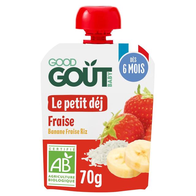 3760269310186 - Good Goût - Petit Déj Fraise Bio Gourde Bébé Dès 6 mois