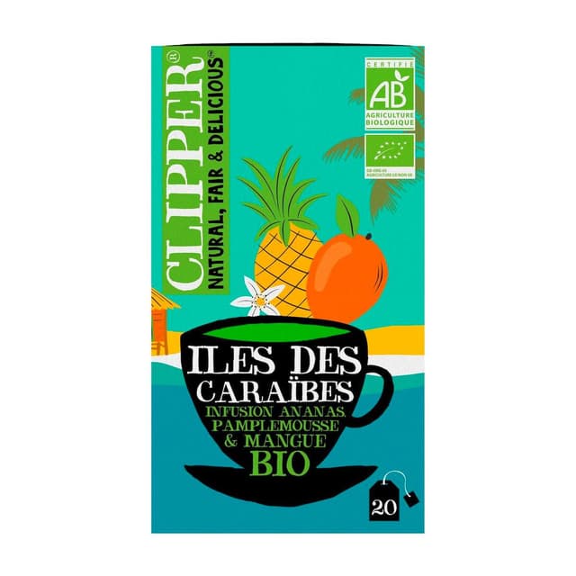 5021991945786 - Clipper - Infusion îles des caraibes Ananas Pamplemousse Mangue bio